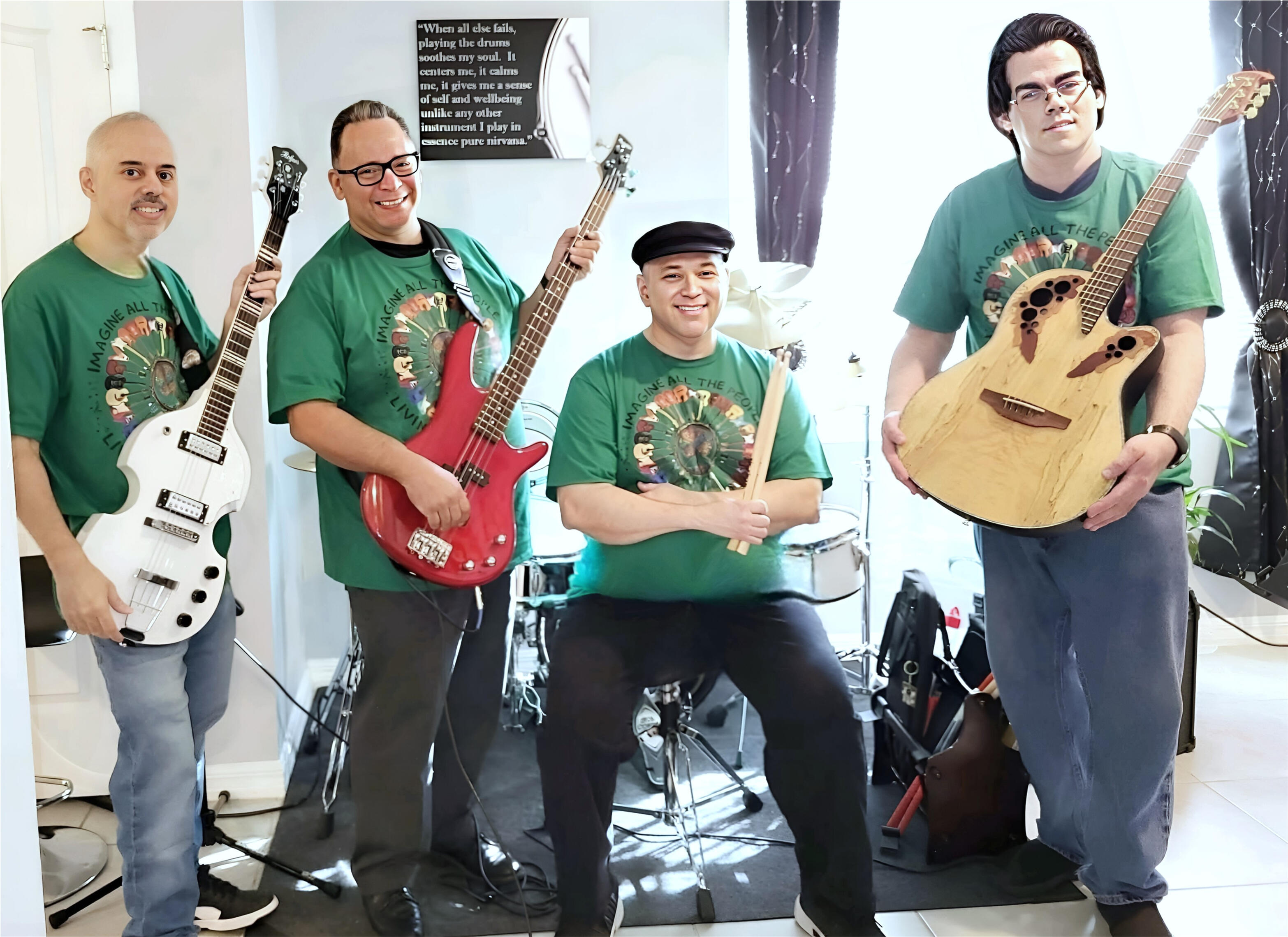 Band photo with instruments
