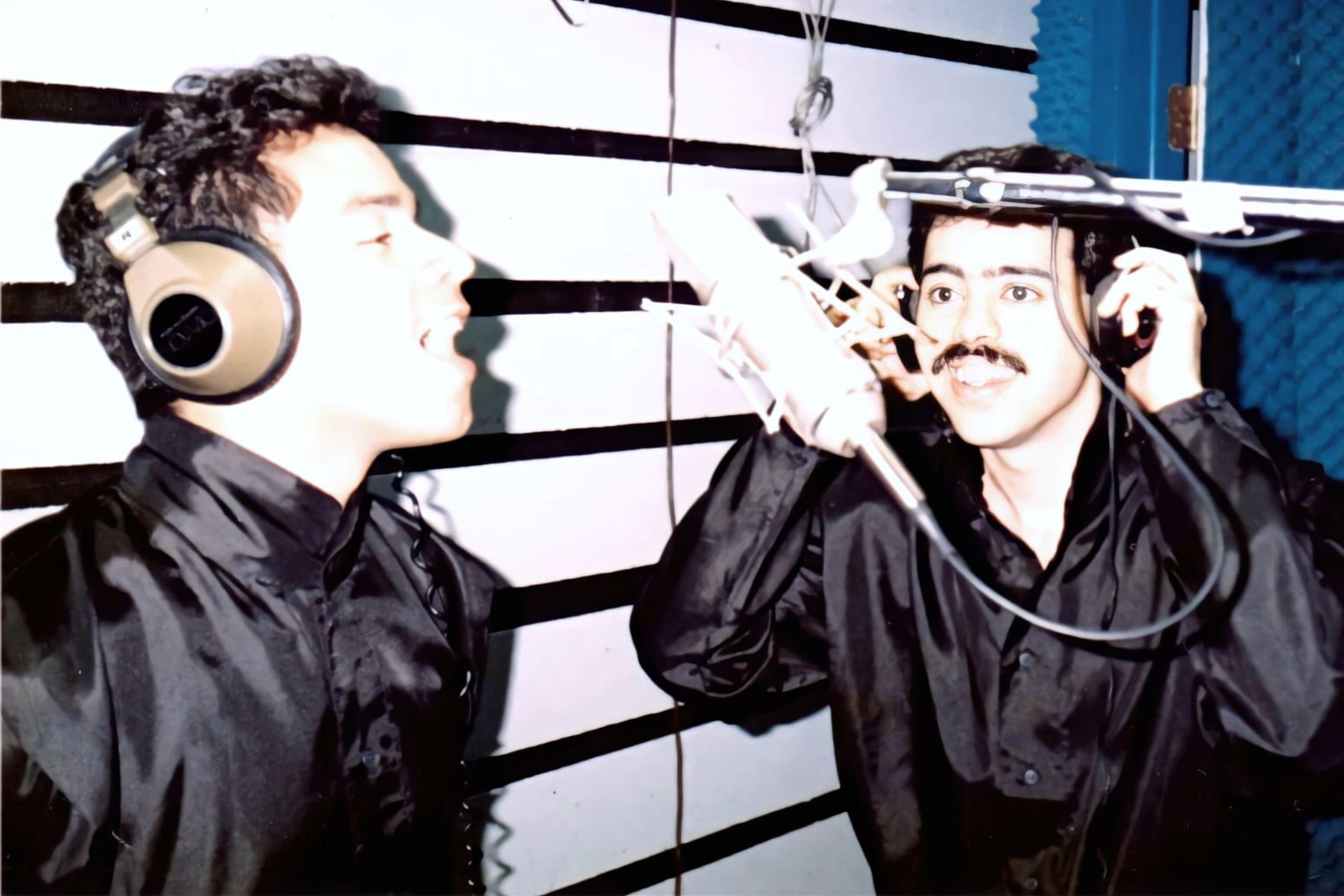 Kiki and Rodney in the studio 1989